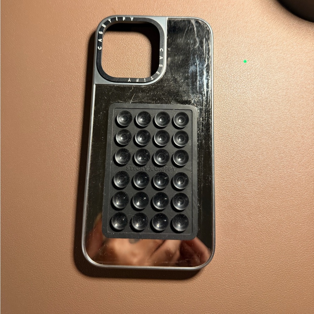Casetify Black Mirror Phone Case with Black Suction Grip Panel